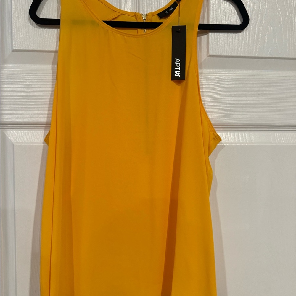 NWT Yellow chiffon Apt 9 tank-xl